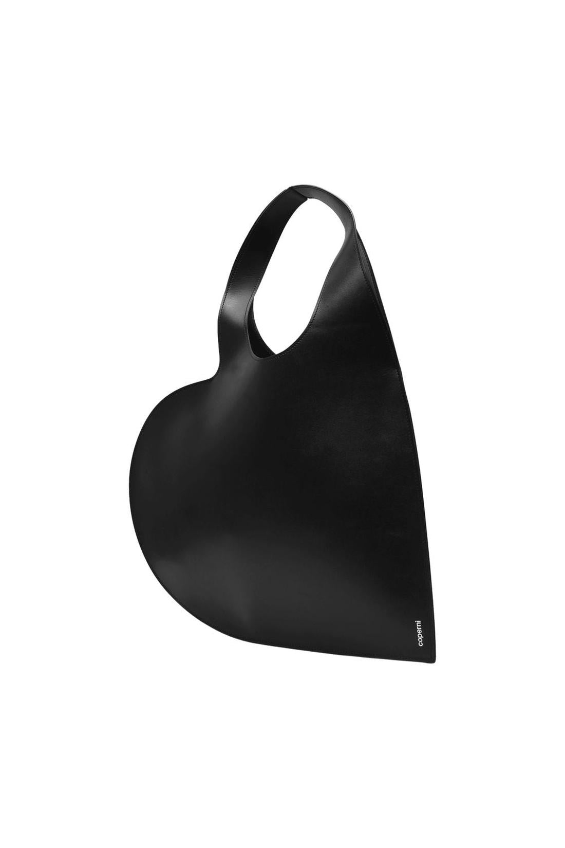 Heart Tote Bag in Black Leather