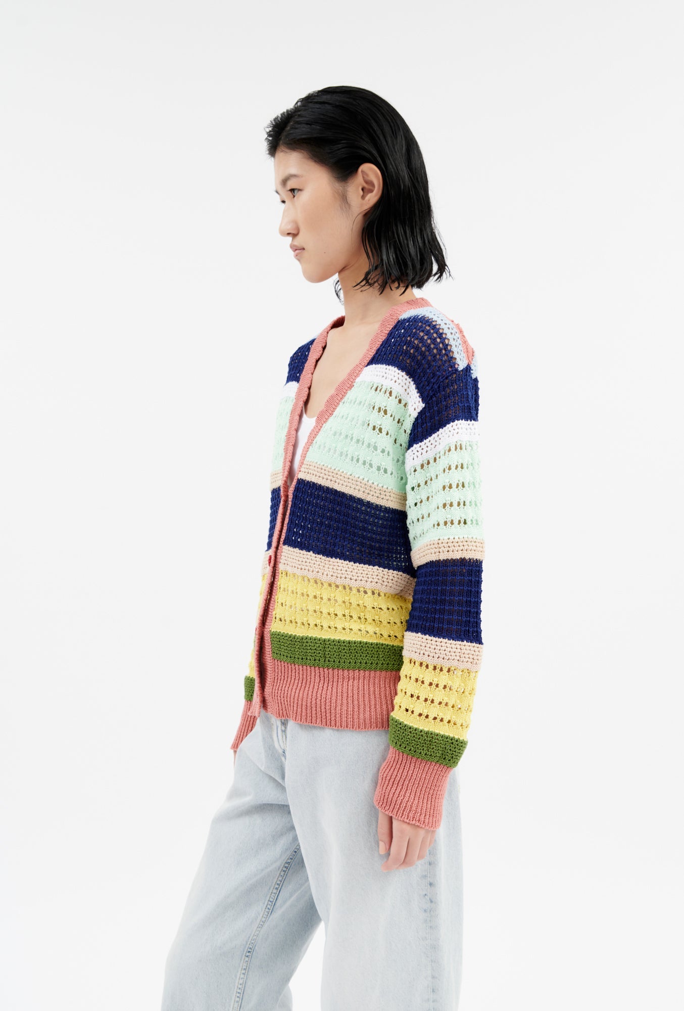 Odeeh-Cable Cardigan, Multicolor-Strick & Pullover-Black-Deal-Outlet-by-ARCHIVIST