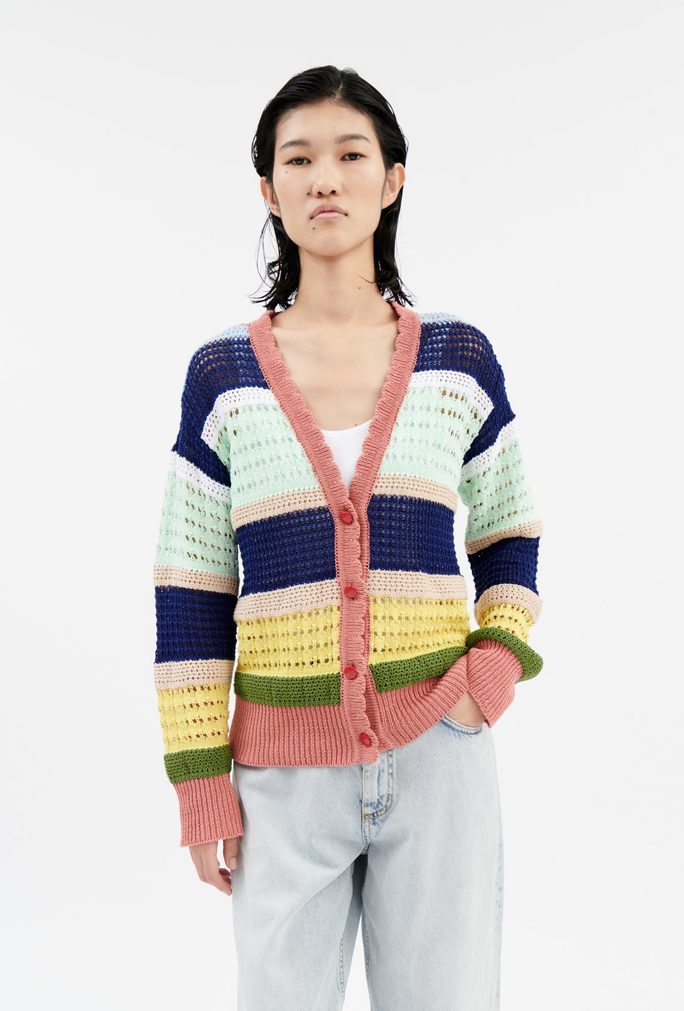 Odeeh-Cable Cardigan, Multicolor-Strick & Pullover-Black-Deal-Outlet-by-ARCHIVIST