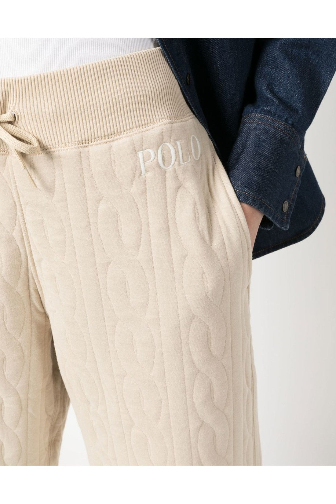 Polo Ralph Lauren-OUTLET-SALE-Cable Quilted Logo Trousers-ARCHIVIST