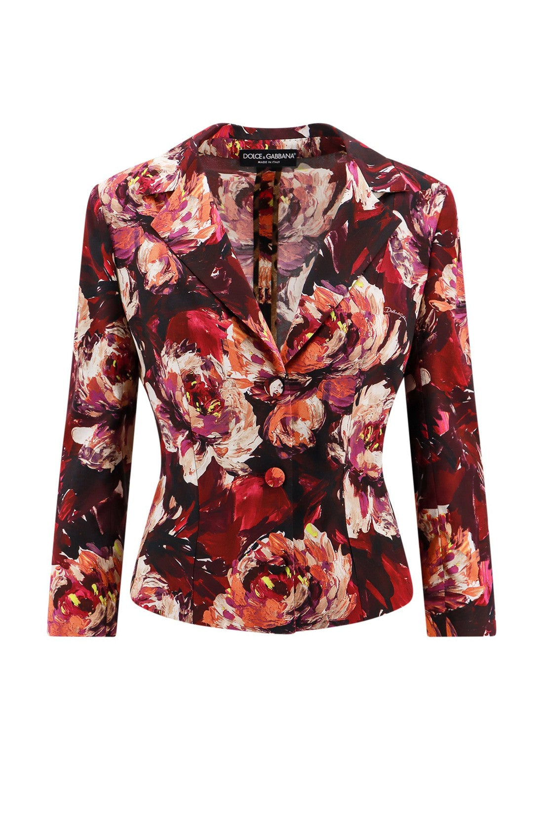 DOLCE & GABBANA-OUTLET-SALE-Cady blazer with Peonie Flower print-ARCHIVIST