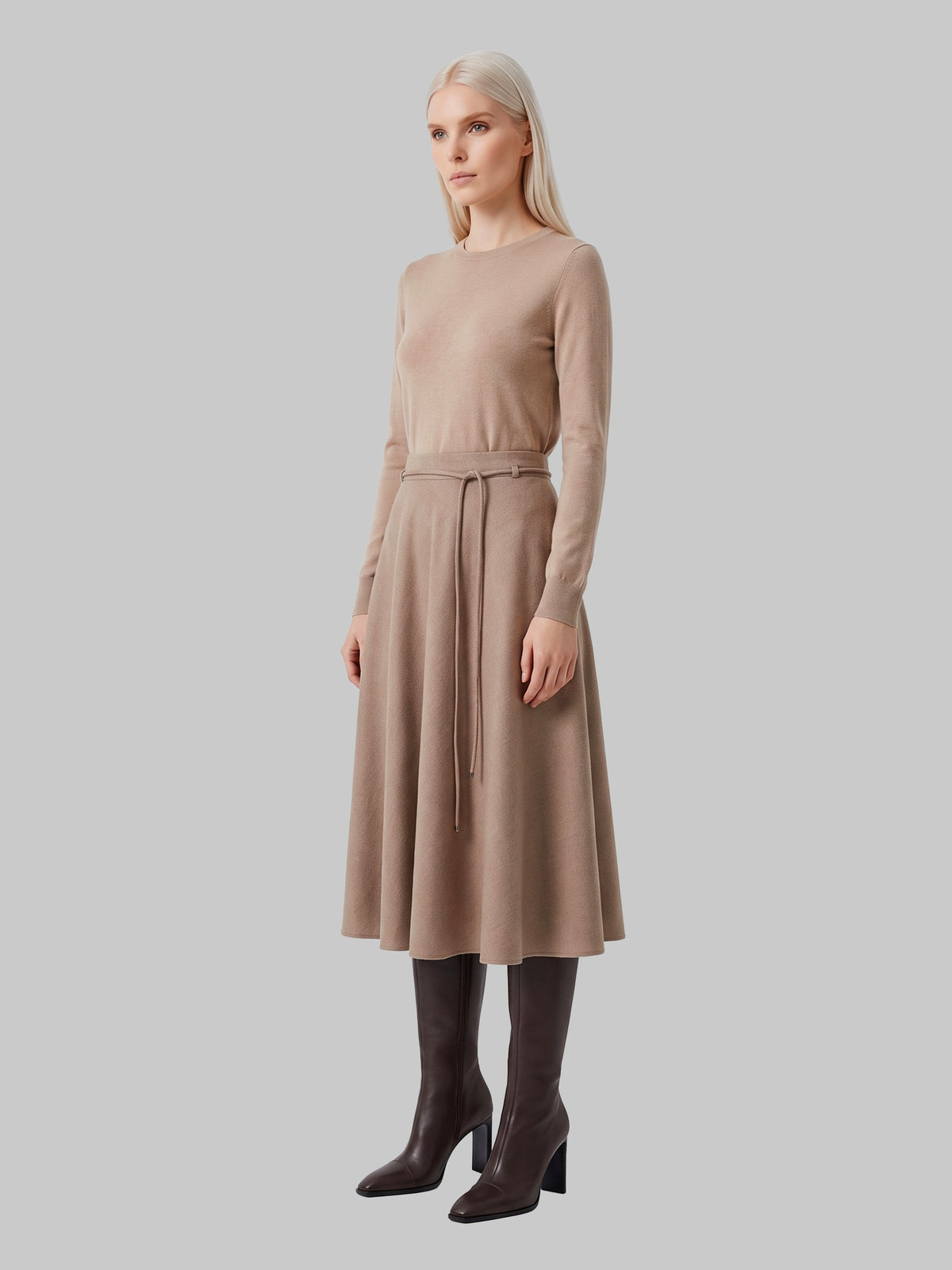 Max mara-OUTLET-SALE-Califfo sand flared skirt-ARCHIVIST