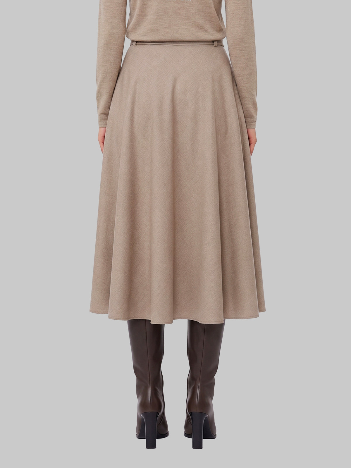 Max mara-OUTLET-SALE-Califfo sand flared skirt-ARCHIVIST