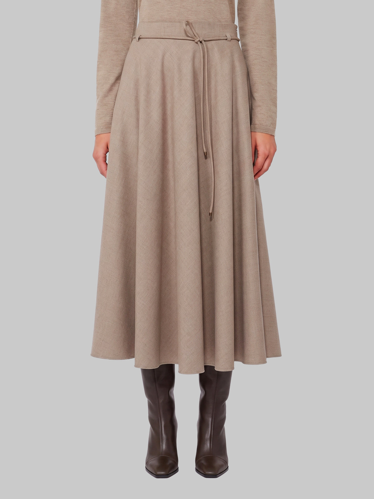 Max mara-OUTLET-SALE-Califfo sand flared skirt-ARCHIVIST