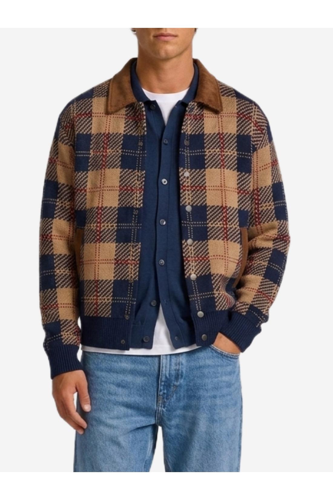 Guest In Residence-OUTLET-SALE-Camel combo tartan bomber-ARCHIVIST