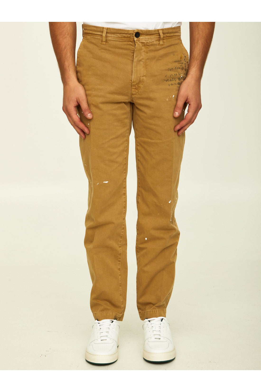 Incotex Red X Facetasm-OUTLET-SALE-Camel cotton trousers-ARCHIVIST