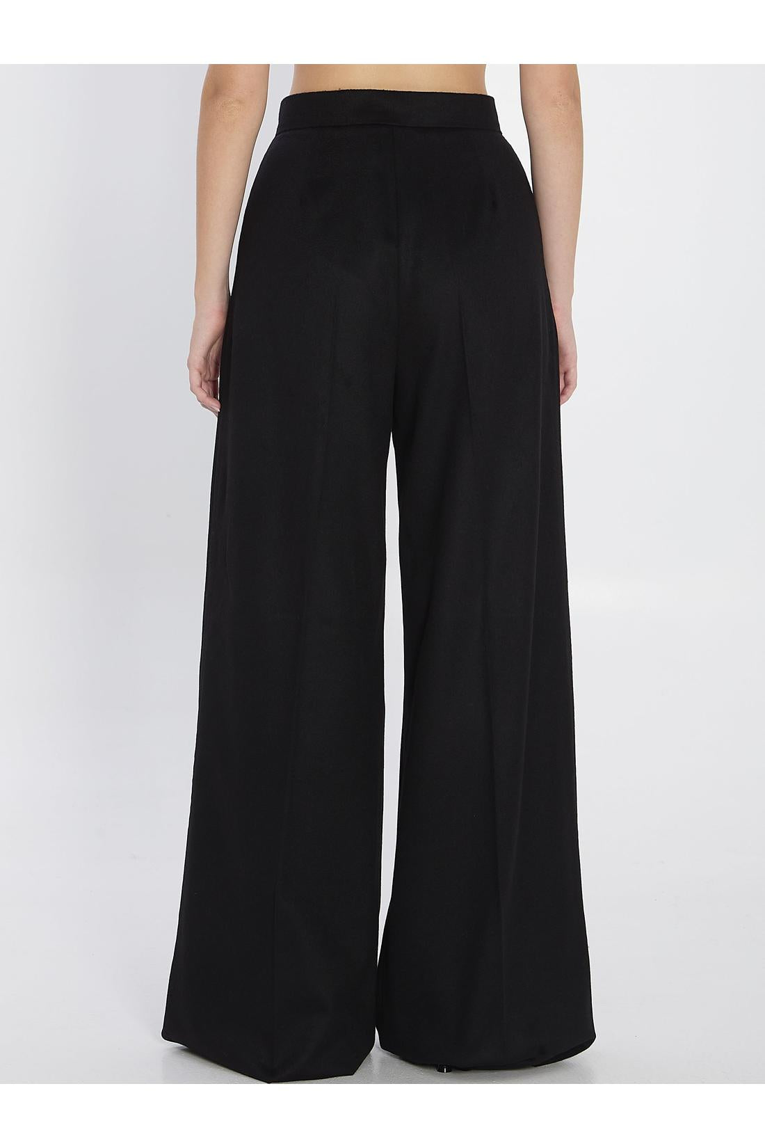 Max Mara-OUTLET-SALE-Camel flare trousers-ARCHIVIST