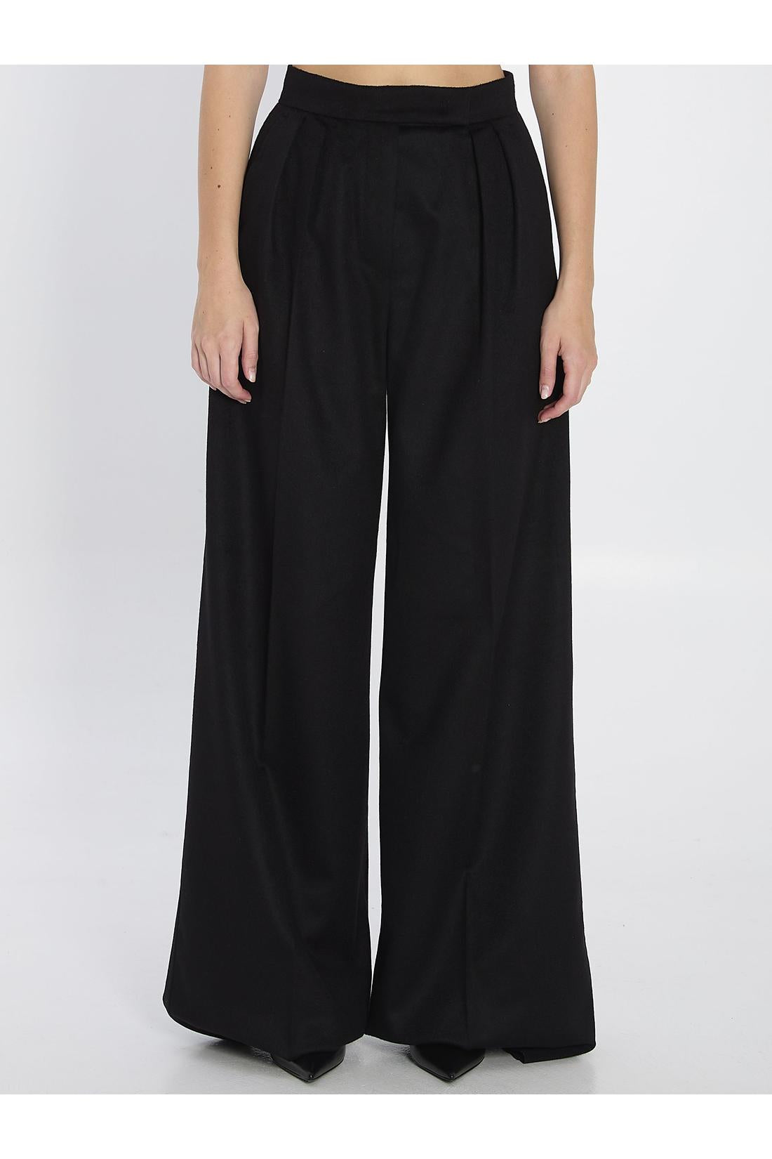 Max Mara-OUTLET-SALE-Camel flare trousers-ARCHIVIST