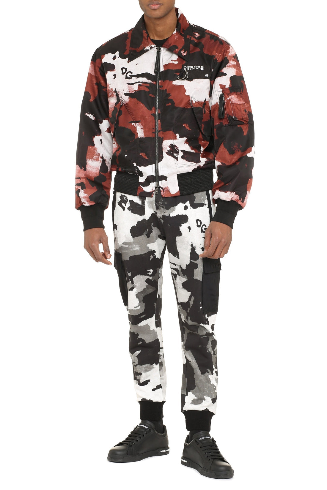 Dolce & Gabbana-OUTLET-SALE-Camouflage print nylon bomber jacket-ARCHIVIST