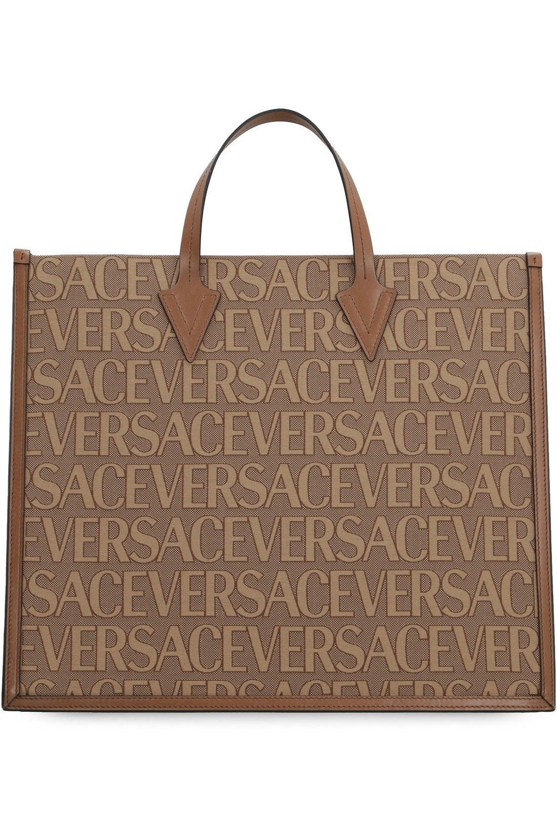 Versace-OUTLET-SALE-Canvas and leather shopping bag-ARCHIVIST