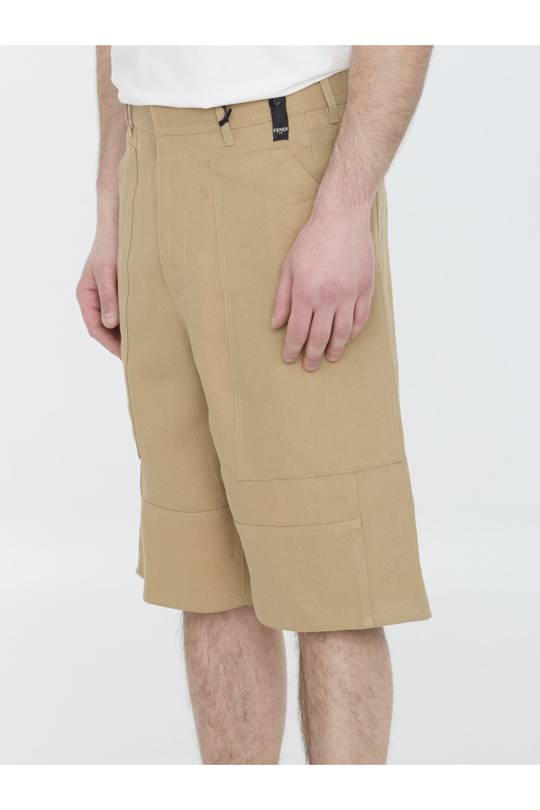 FENDI-OUTLET-SALE-Canvas bermuda shorts-ARCHIVIST