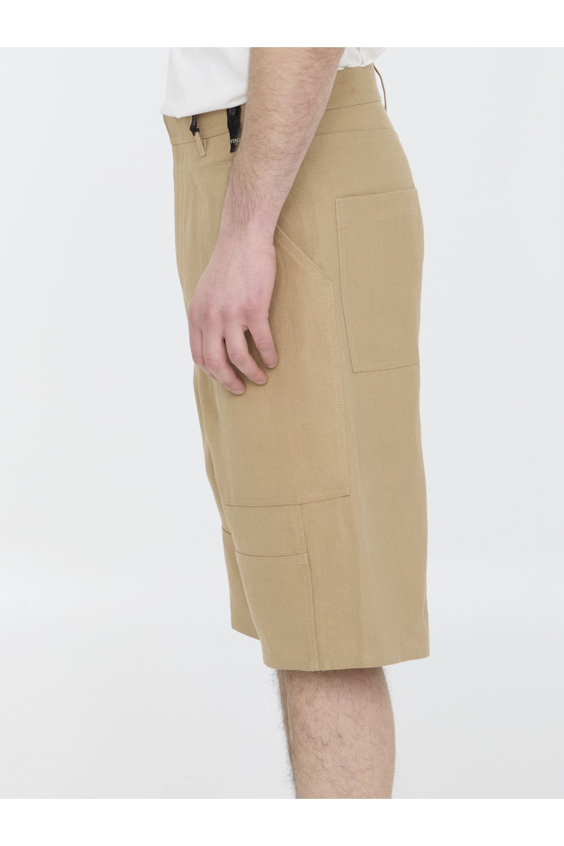 FENDI-OUTLET-SALE-Canvas bermuda shorts-ARCHIVIST