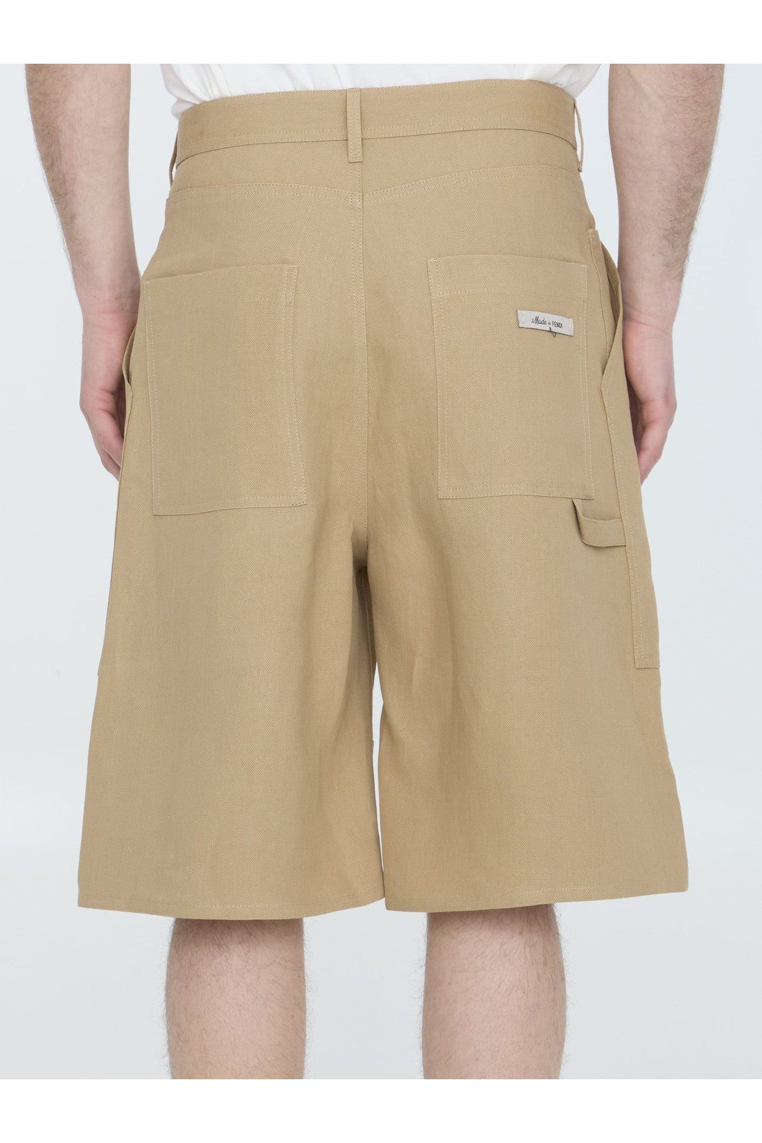 FENDI-OUTLET-SALE-Canvas bermuda shorts-ARCHIVIST