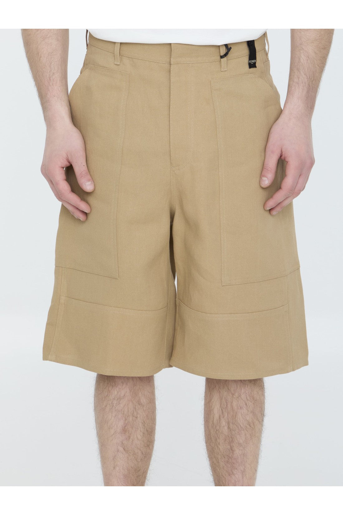 FENDI-OUTLET-SALE-Canvas bermuda shorts-ARCHIVIST