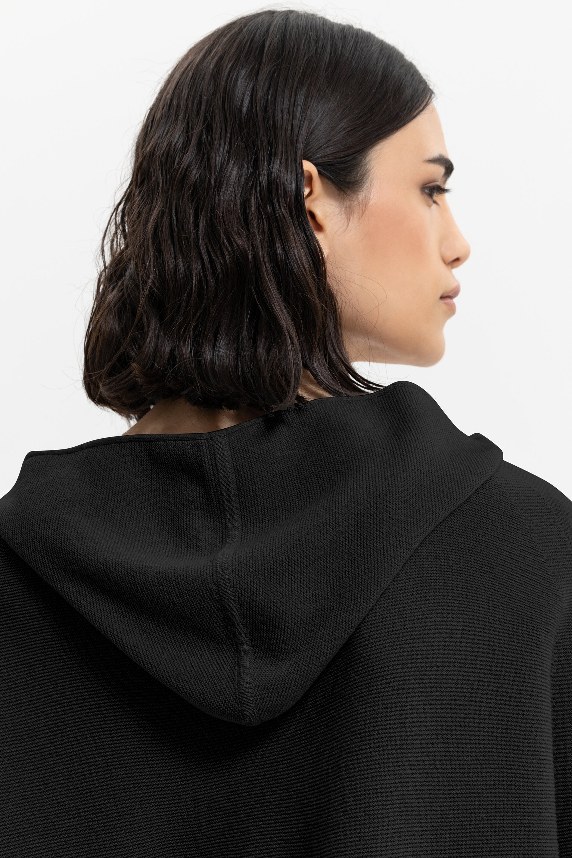 LUISA CERANO-OUTLET-SALE-Cape-Hoodie aus Woll-Mix-Strick-by-ARCHIVIST