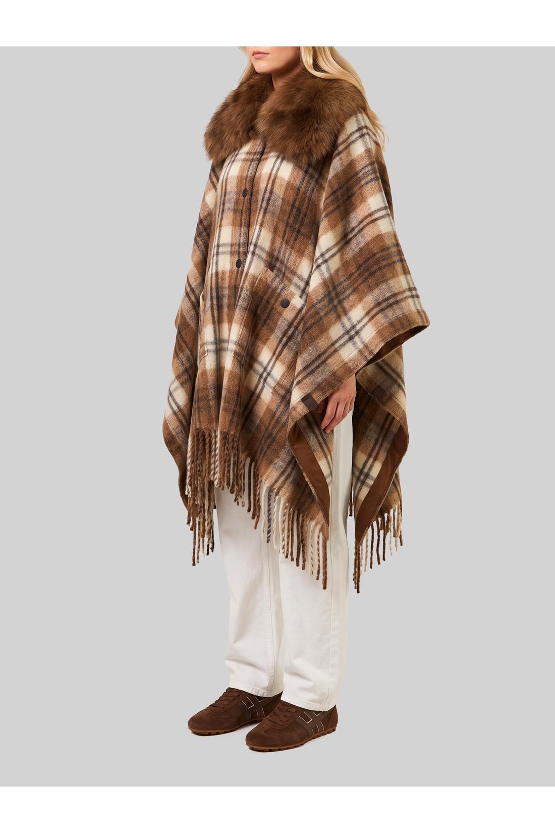 Moncler Grenoble-OUTLET-SALE-Cape with faux fur detail-ARCHIVIST