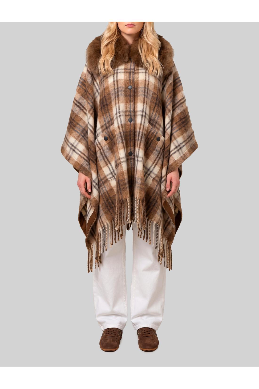 Moncler Grenoble-OUTLET-SALE-Cape with faux fur detail-ARCHIVIST