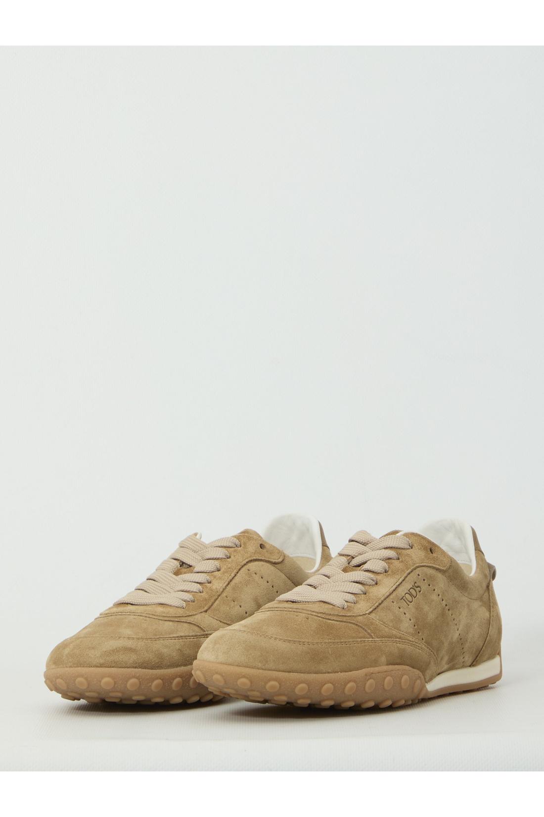 Tod'S-OUTLET-SALE-Cappuccino suede sneakers-ARCHIVIST