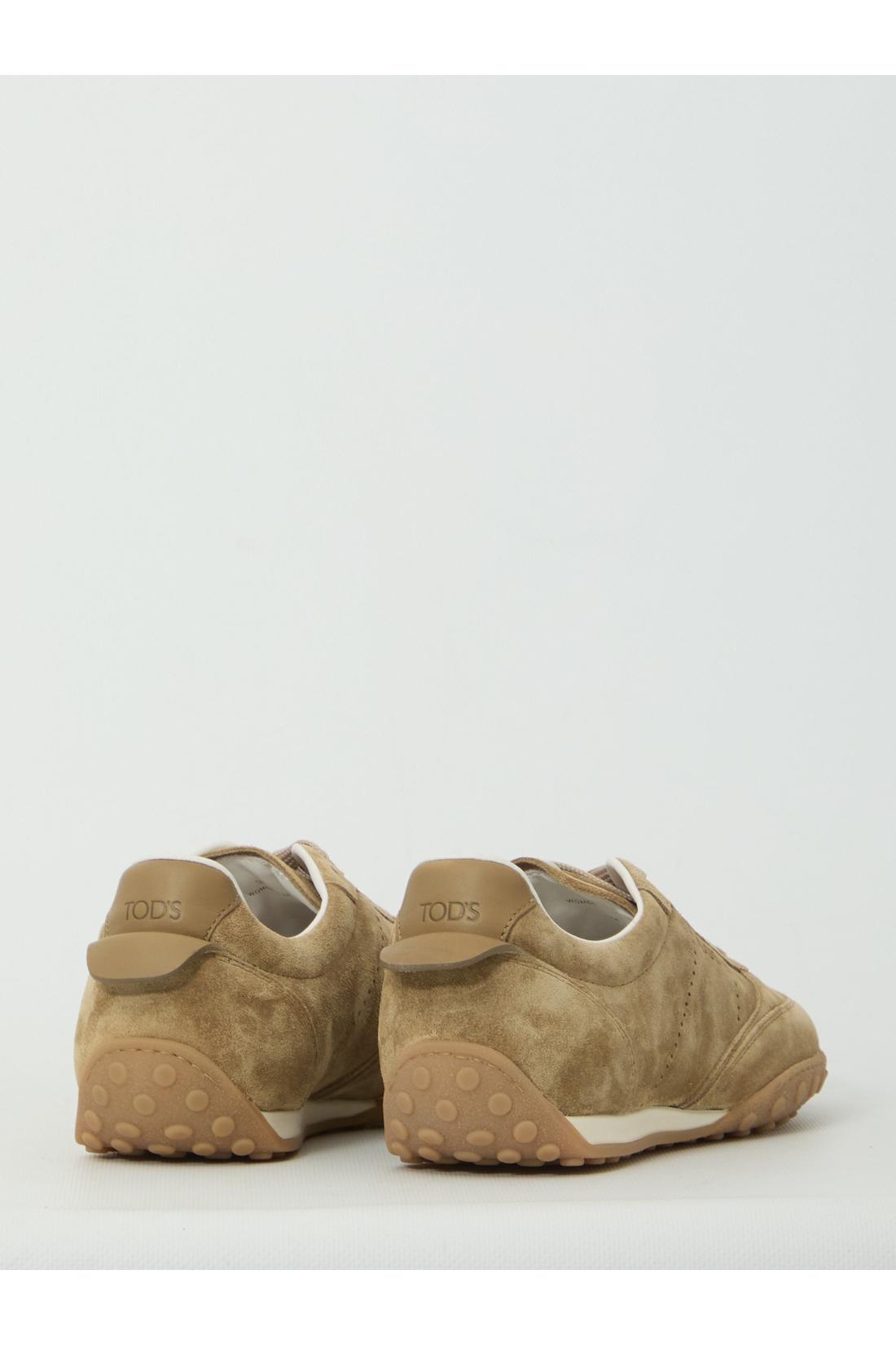 Tod'S-OUTLET-SALE-Cappuccino suede sneakers-ARCHIVIST