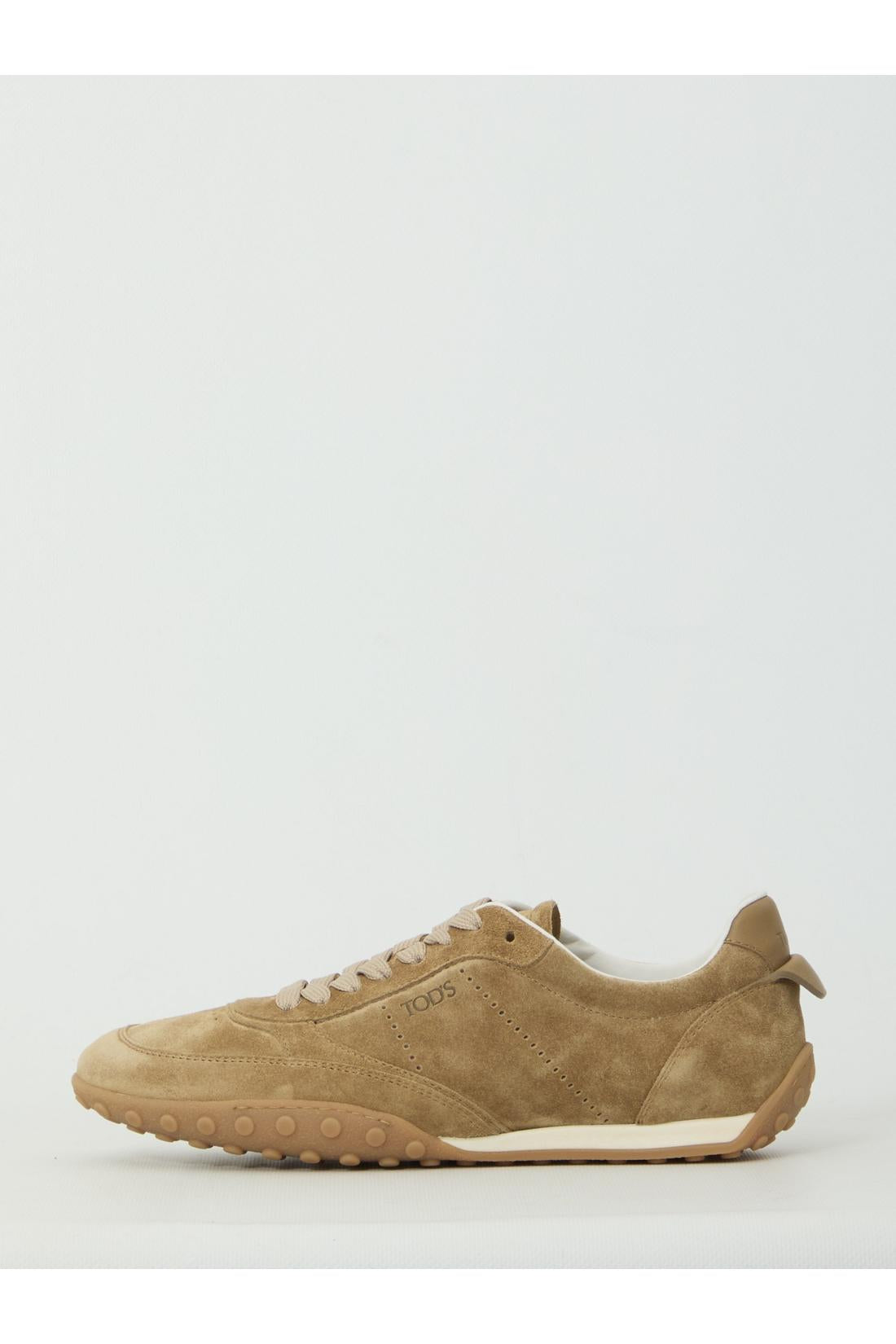 Tod'S-OUTLET-SALE-Cappuccino suede sneakers-ARCHIVIST