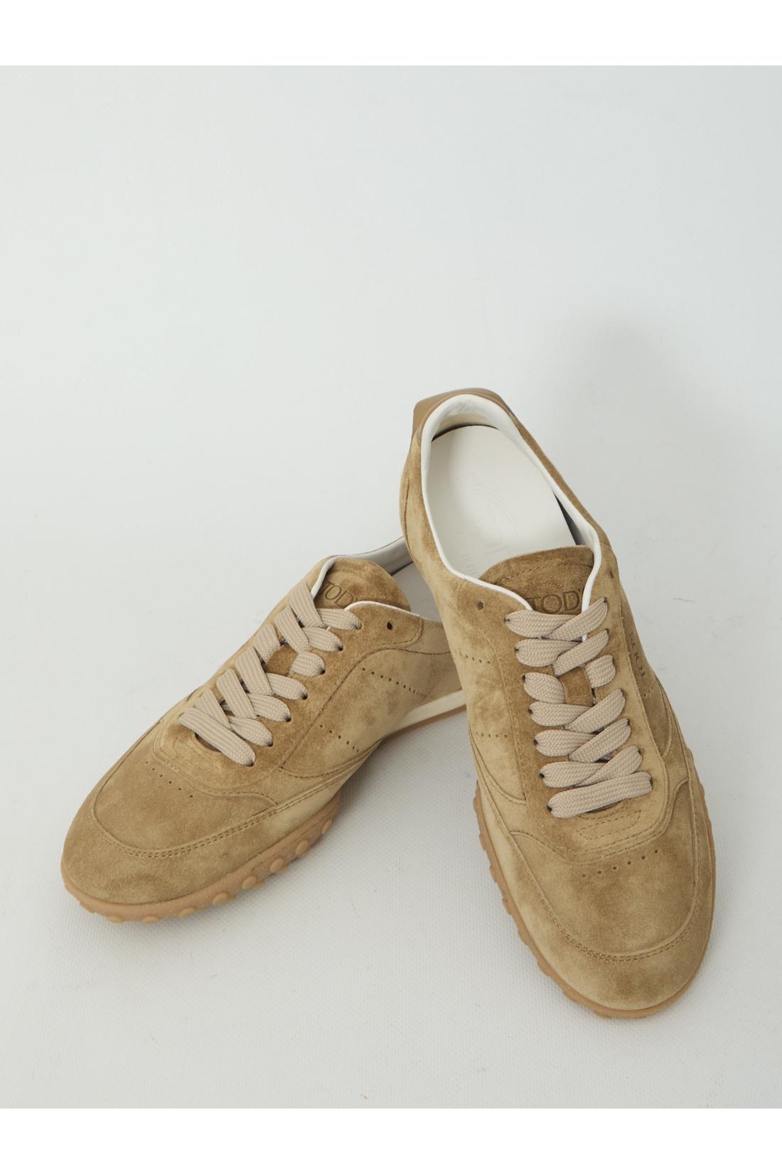Tod'S-OUTLET-SALE-Cappuccino suede sneakers-ARCHIVIST