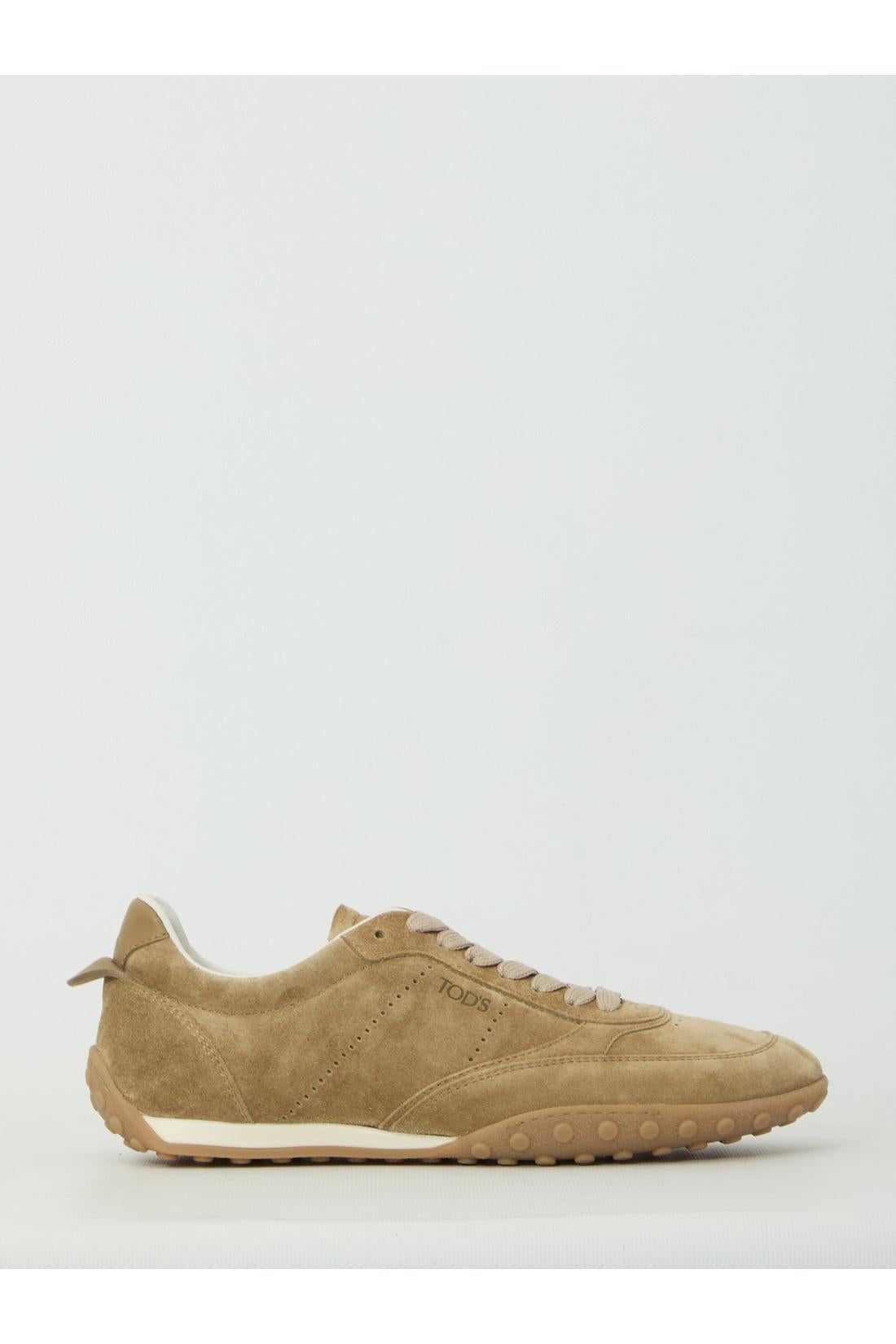 Tod'S-OUTLET-SALE-Cappuccino suede sneakers-ARCHIVIST
