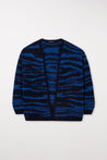 LUISA CERANO-OUTLET-SALE-Cardigan in Animal-Jacquard-Strick-34-ultramarine / signal blue-by-ARCHIVIST