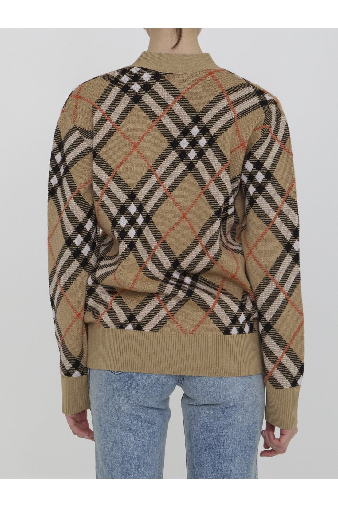 BURBERRY-OUTLET-SALE-Cardigan in Check wool-ARCHIVIST