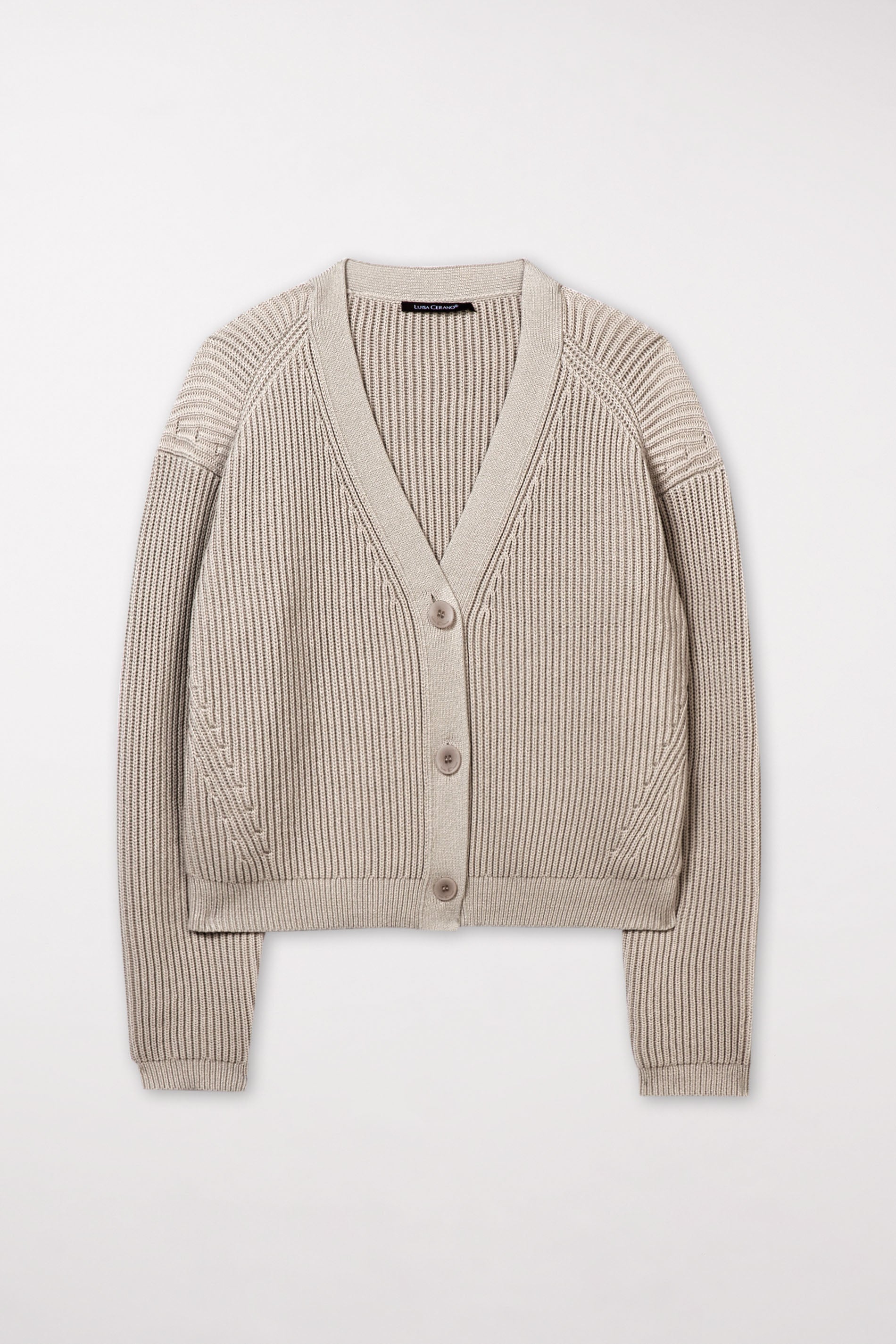 LUISA CERANO-OUTLET-SALE-Cardigan in Ripp-Optik-Strick-34-cord-by-ARCHIVIST