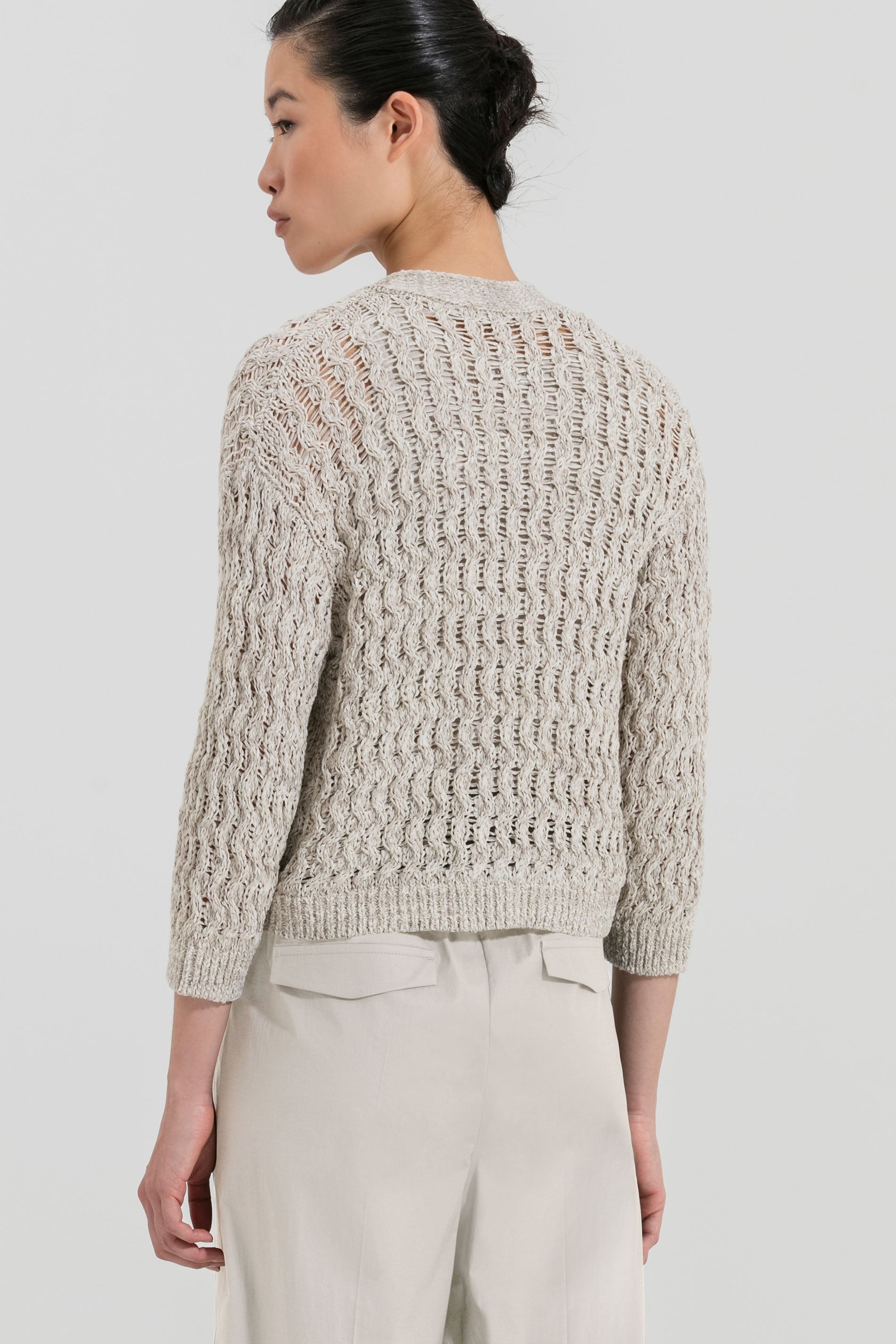 LUISA CERANO-OUTLET-SALE-Cardigan in Two-Tone-Optik-Strick-by-ARCHIVIST