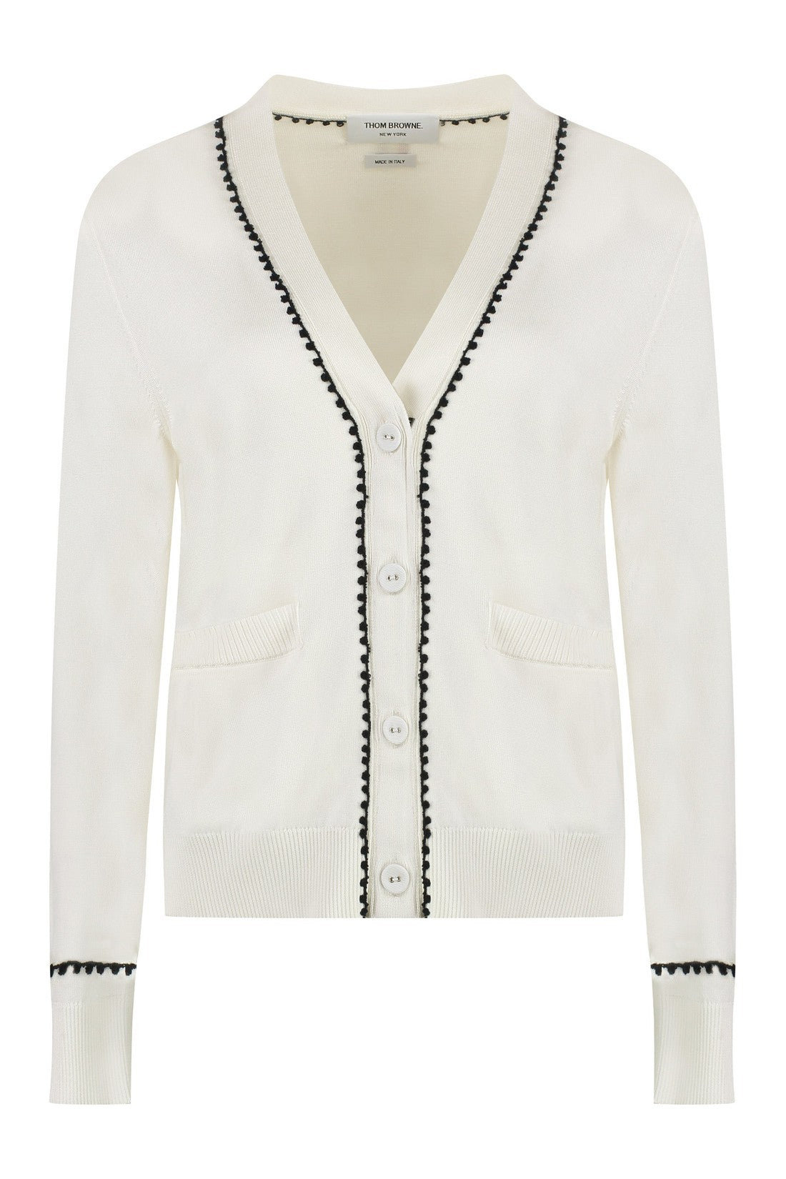 Thom Browne-OUTLET-SALE-Cardigan in silk and cotton-ARCHIVIST