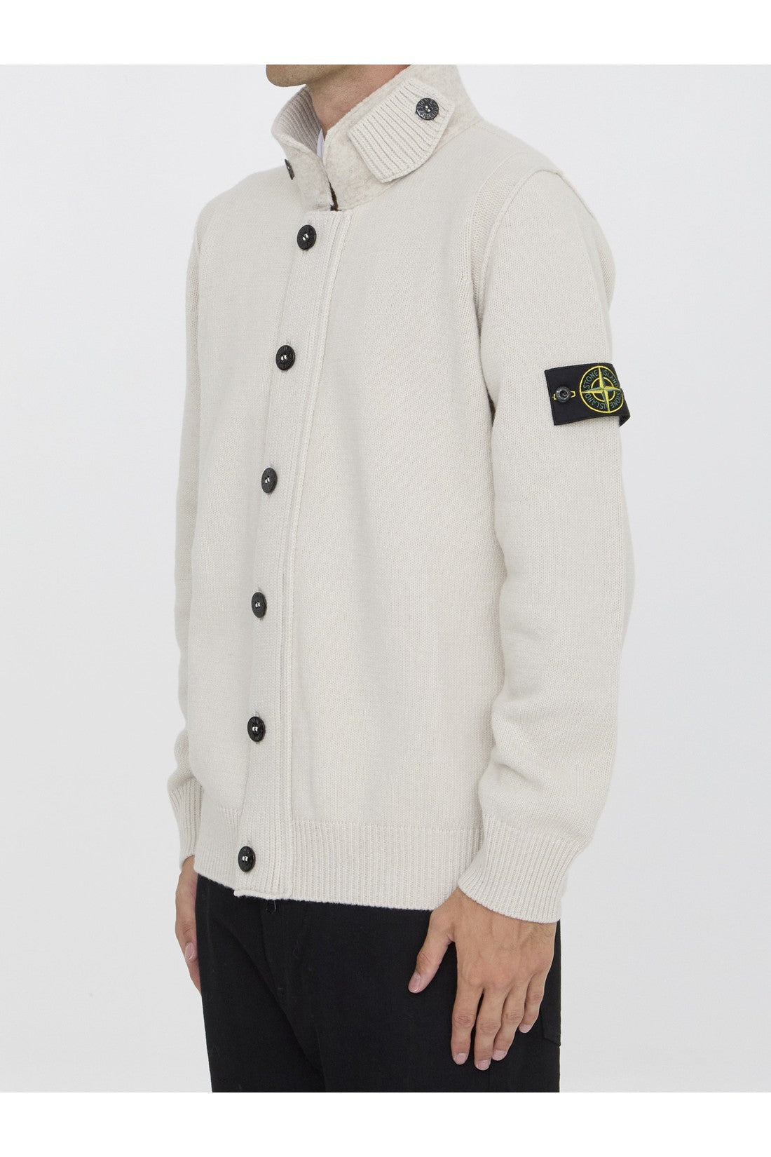 STONE ISLAND-OUTLET-SALE-Cardigan in wool blend-ARCHIVIST