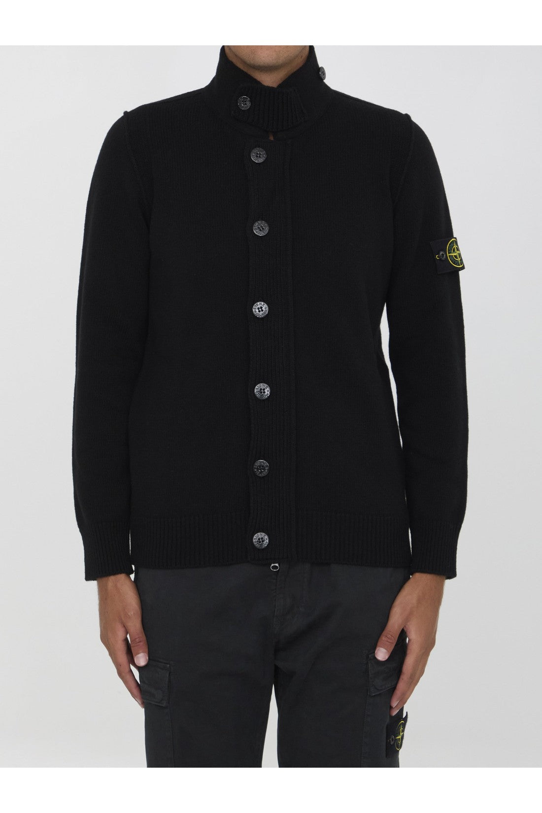 STONE ISLAND-OUTLET-SALE-Cardigan in wool blend-ARCHIVIST