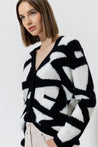 LUISA CERANO-OUTLET-SALE-Cardigan mit Graphic-Intarsia-Strick-by-ARCHIVIST