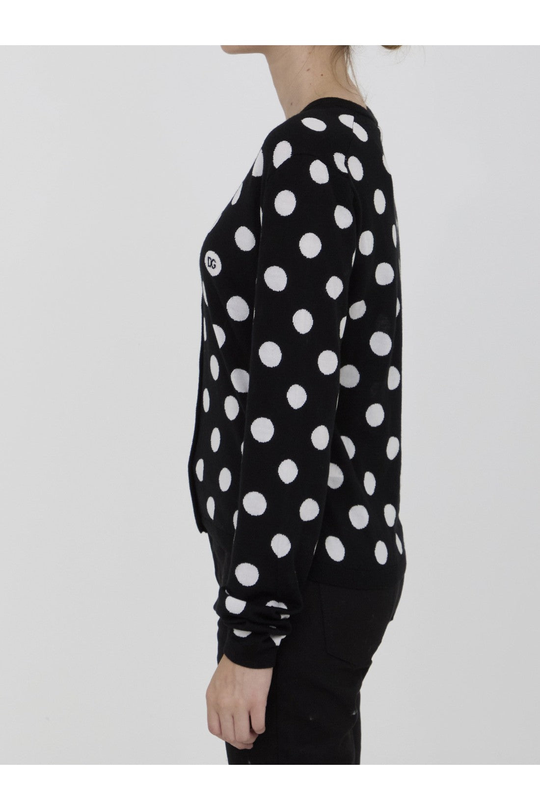 DOLCE&GABBANA-OUTLET-SALE-Cardigan with Polka-dot motif-ARCHIVIST