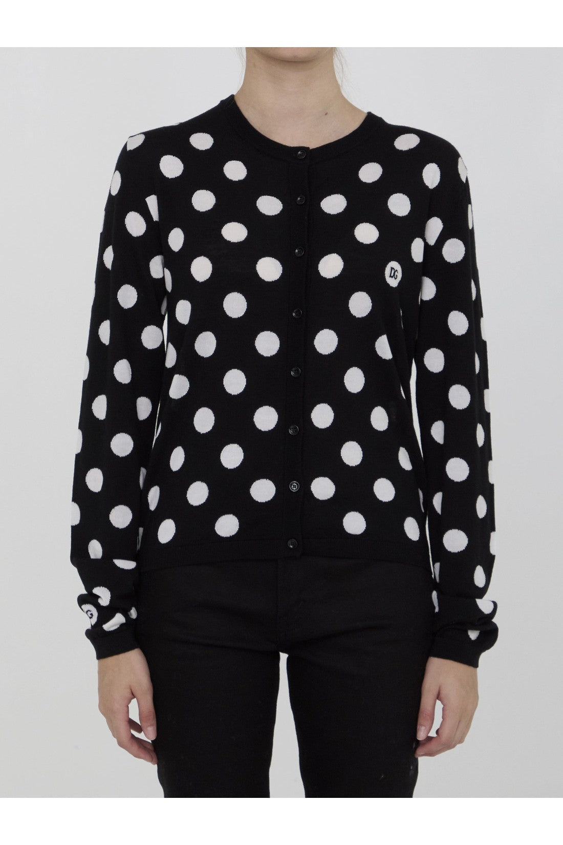 DOLCE&GABBANA-OUTLET-SALE-Cardigan with Polka-dot motif-ARCHIVIST