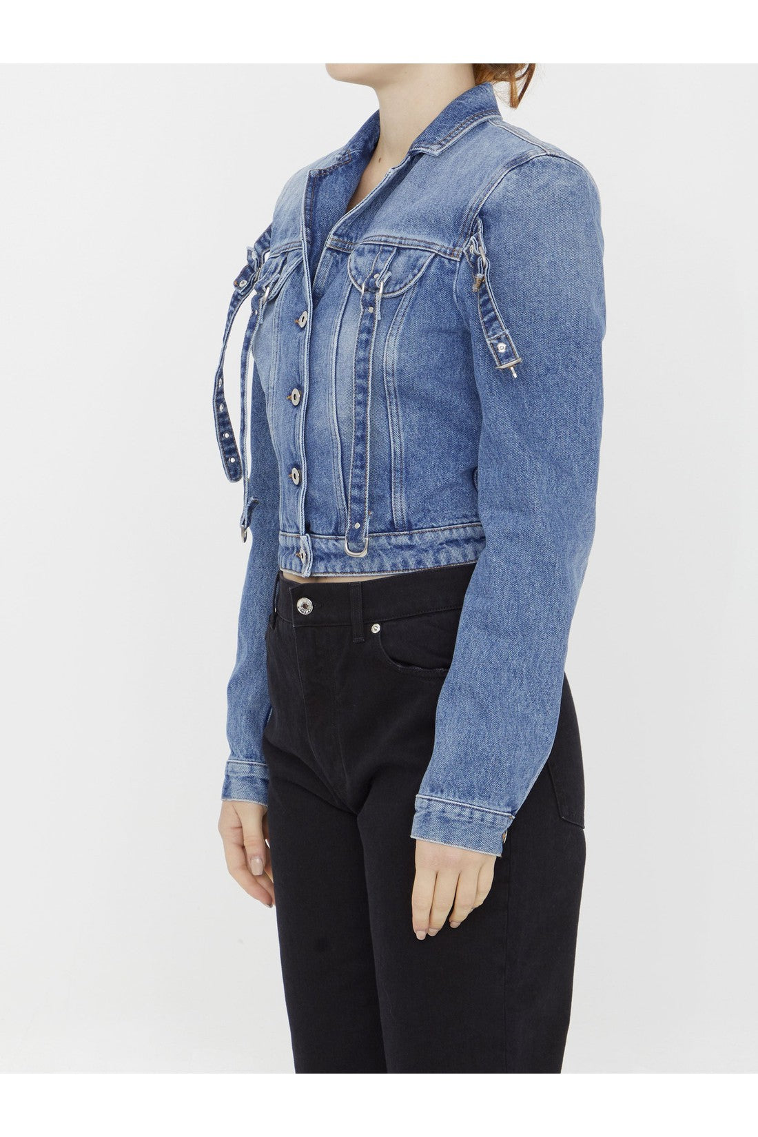 OFF WHITE-OUTLET-SALE-Cargo crop denim jacket-ARCHIVIST