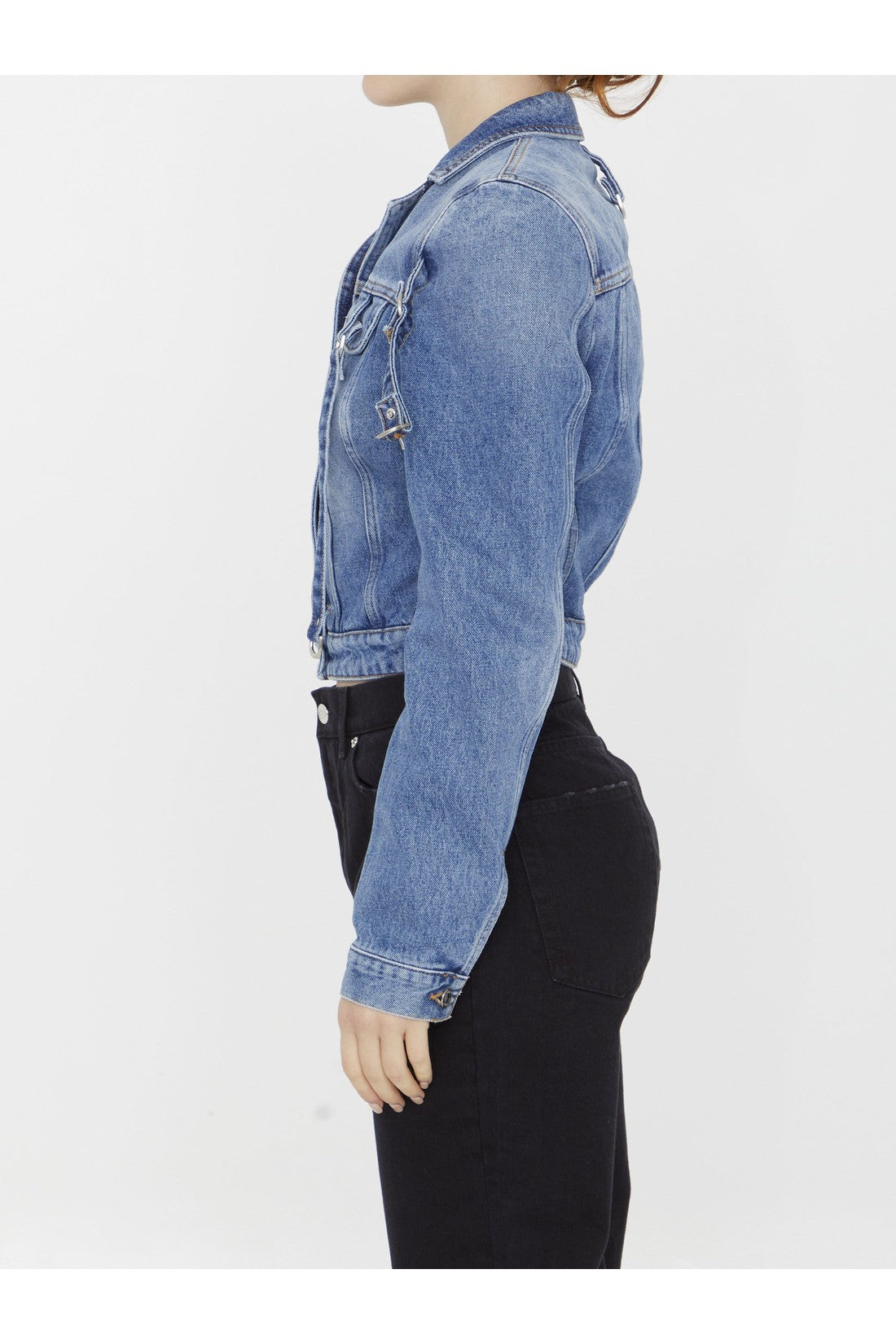 OFF WHITE-OUTLET-SALE-Cargo crop denim jacket-ARCHIVIST