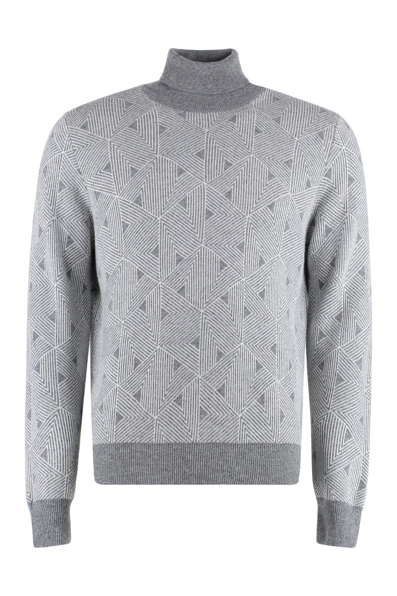 Canali-OUTLET-SALE-Cashmere blend turtleneck sweater-ARCHIVIST