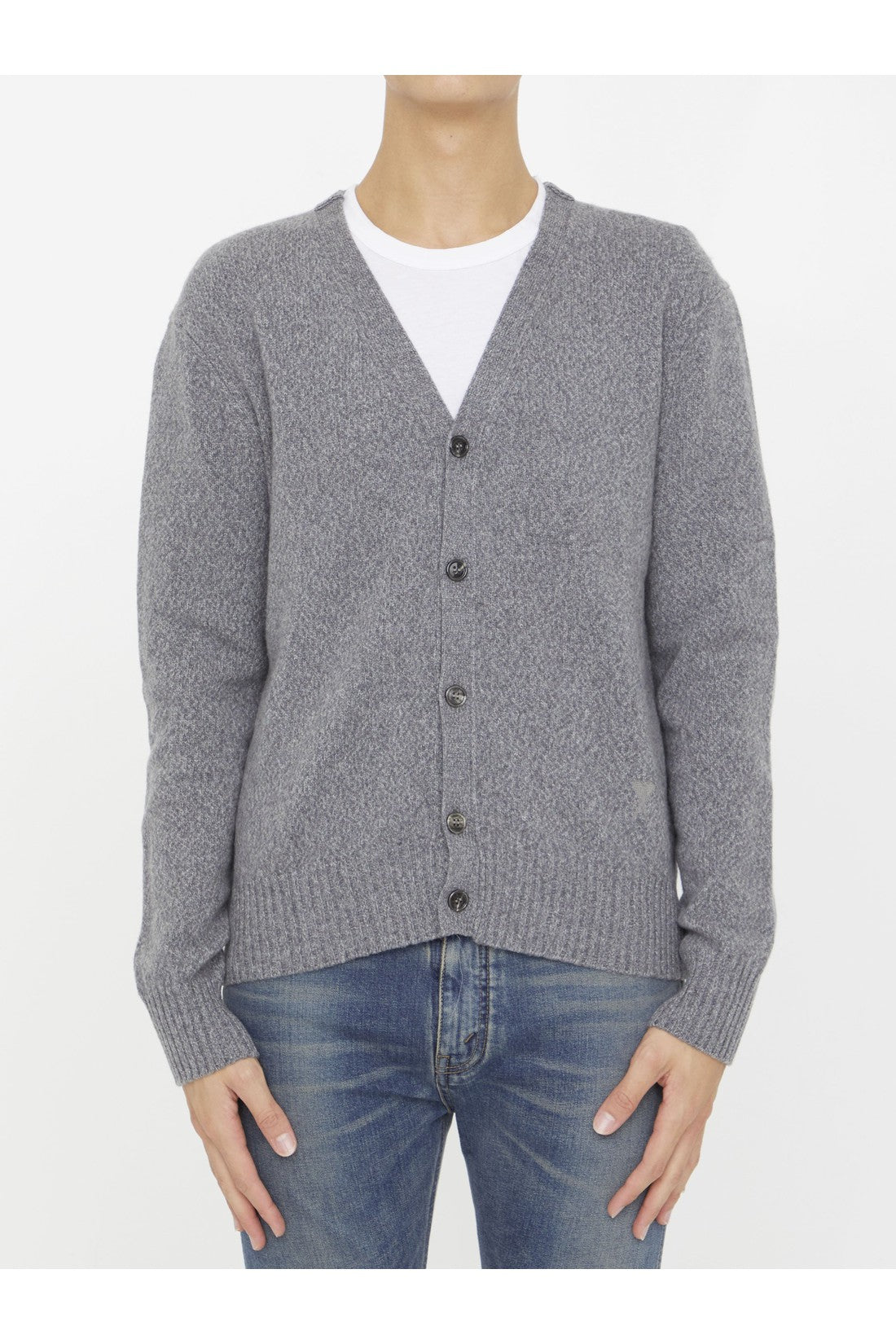 AMI PARIS-OUTLET-SALE-Cashmere cardigan-ARCHIVIST