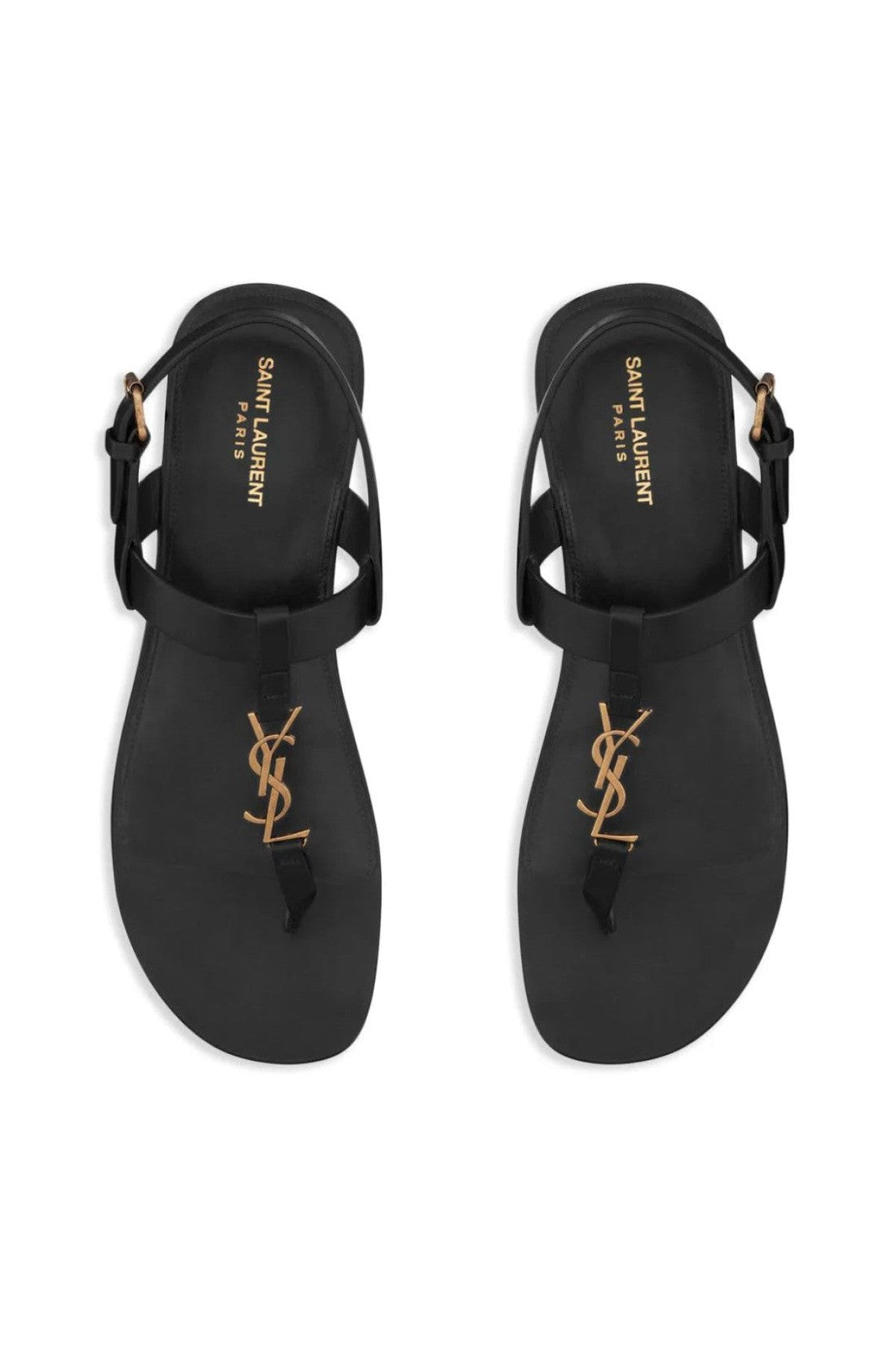 Saint Laurent-OUTLET-SALE-Cassandra YSL Logo Plaque Sandals-ARCHIVIST