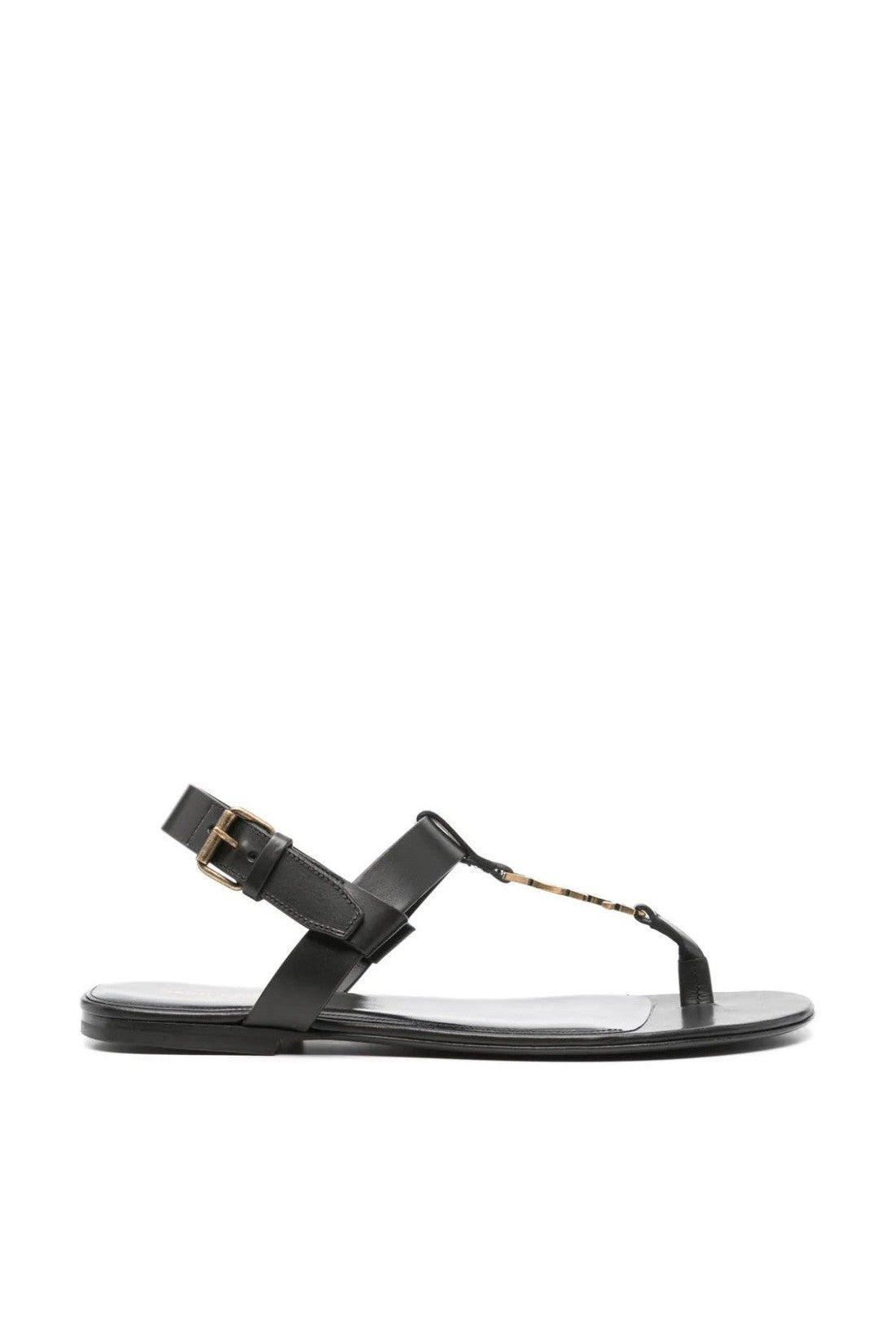 Saint Laurent-OUTLET-SALE-Cassandra YSL Logo Plaque Sandals-ARCHIVIST