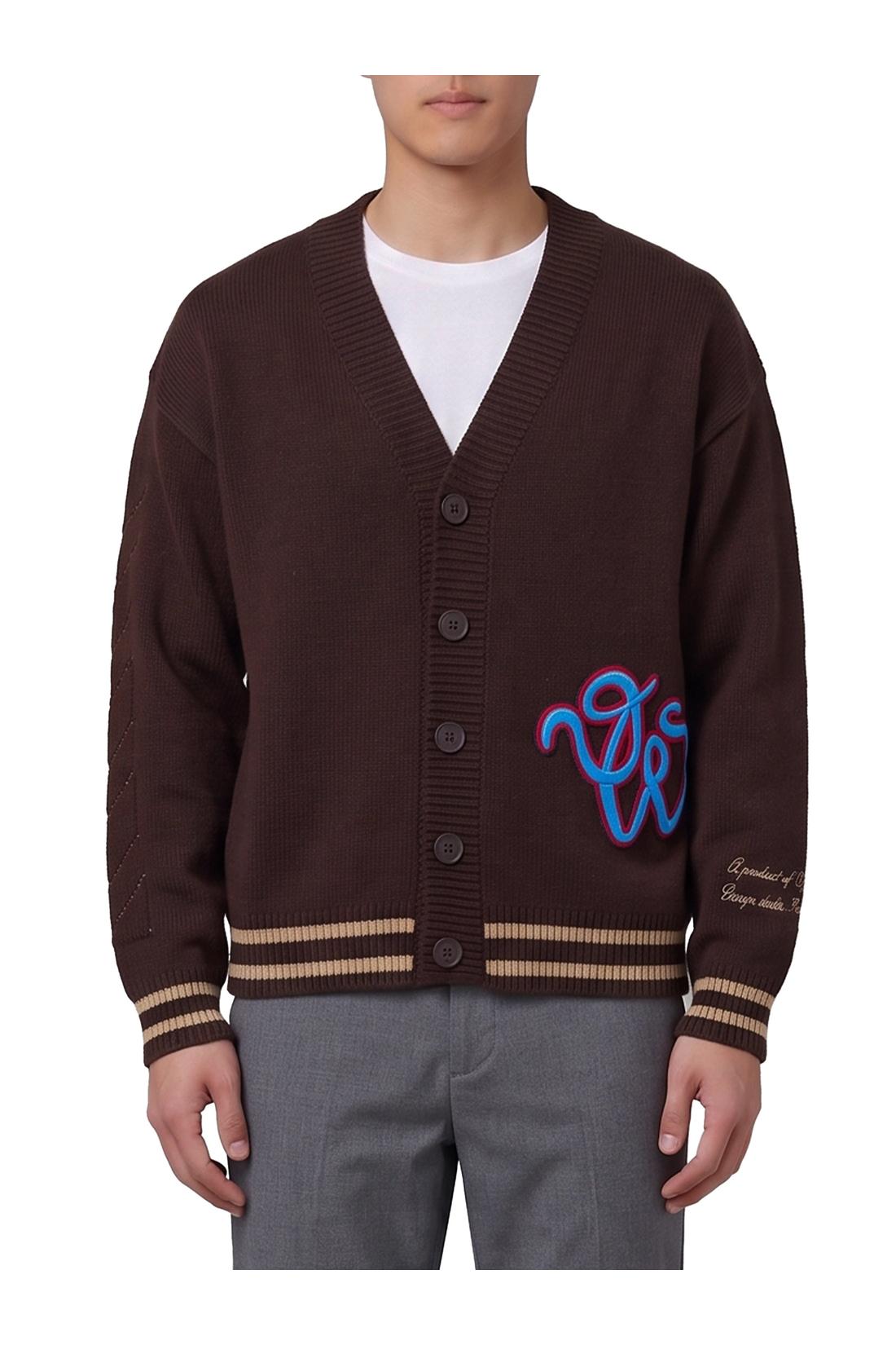 Off White-OUTLET-SALE-Cat Off Varsity knit cardigan-ARCHIVIST