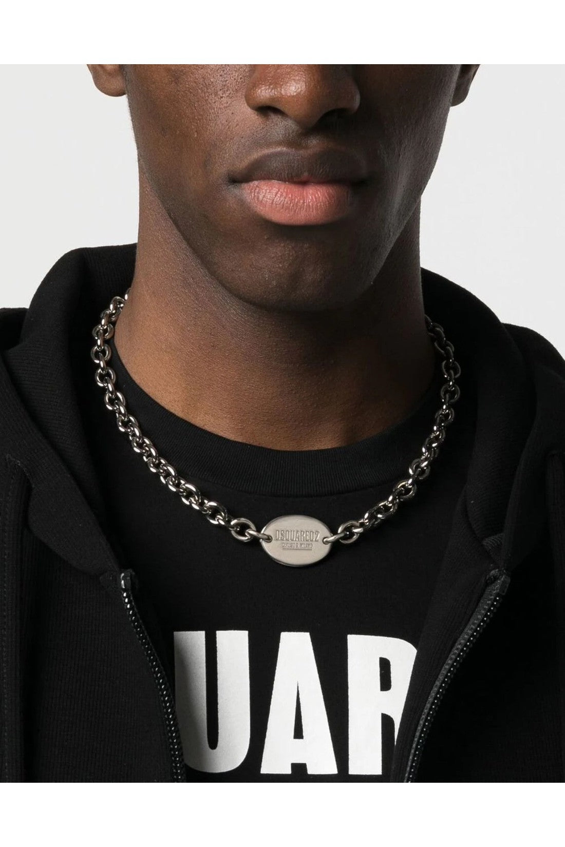 Dsquared2-OUTLET-SALE-Ceresio 9 Logo Tag Chain Necklace-ARCHIVIST