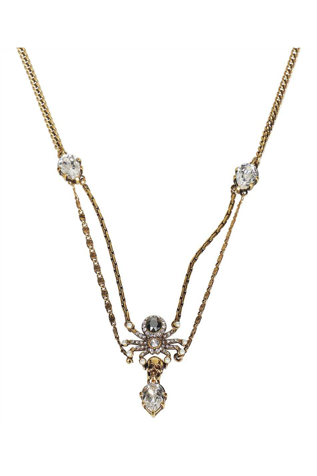 Alexander McQueen-OUTLET-SALE-Chain necklace with Skull detail-ARCHIVIST