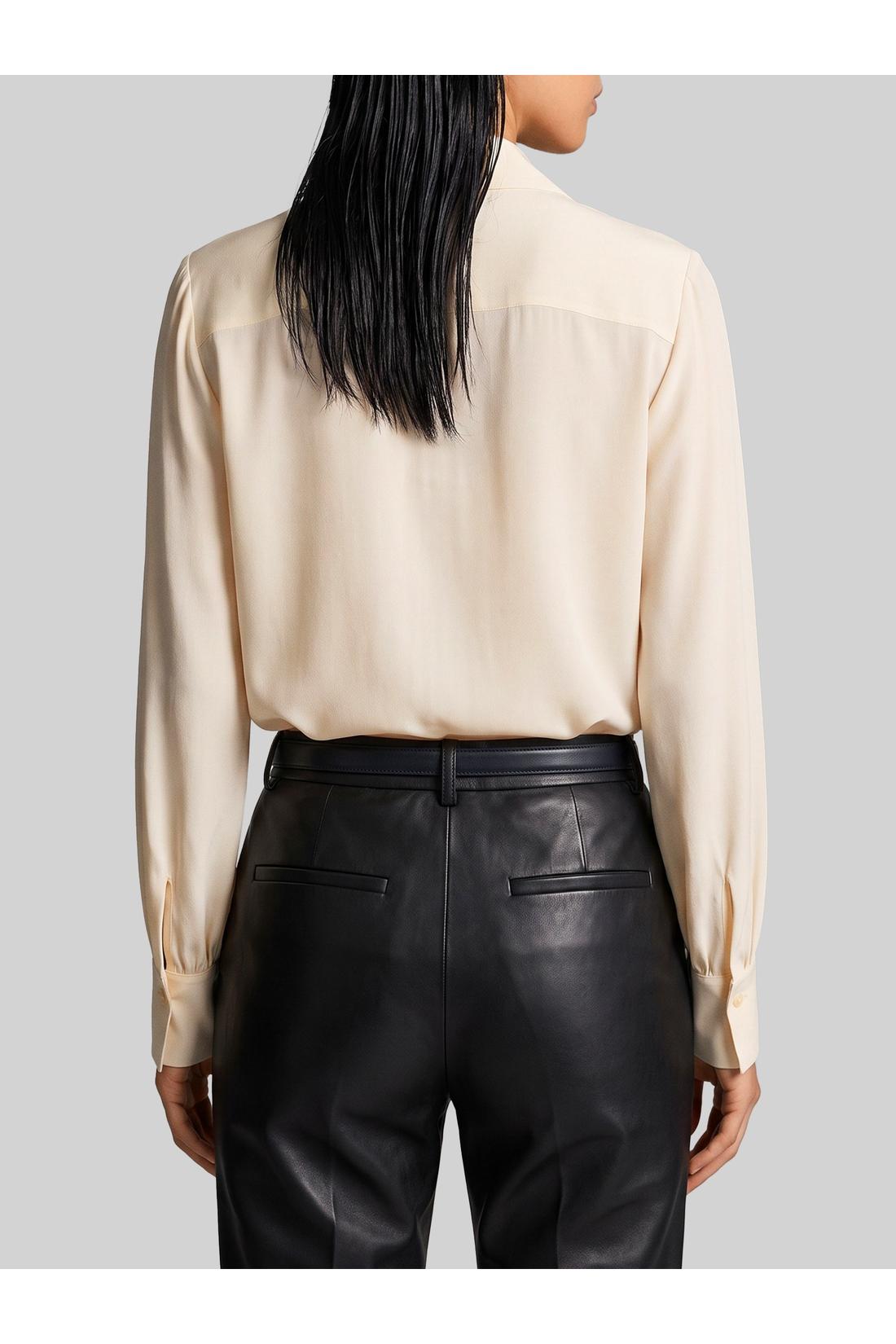 Sutton new york-OUTLET-SALE-Champagne double georgette blouse-ARCHIVIST