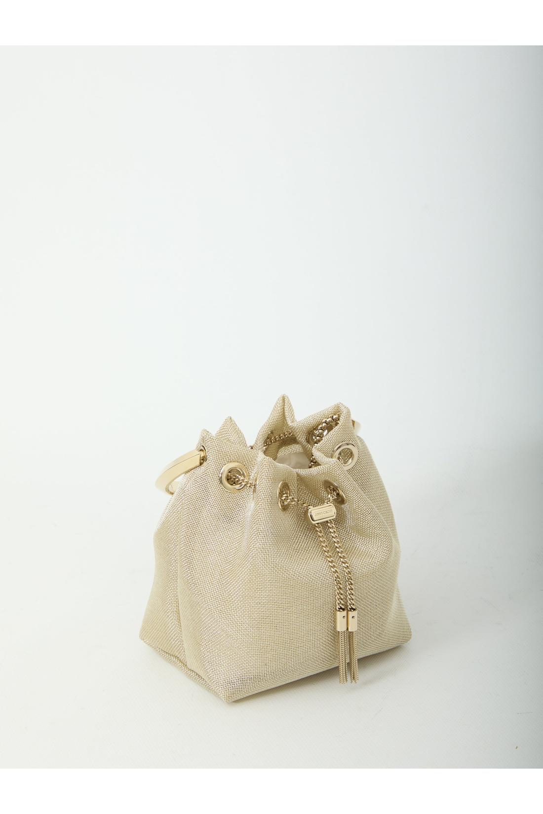 Jimmy Choo-OUTLET-SALE-Champagne mesh Bon Bon bag-ARCHIVIST