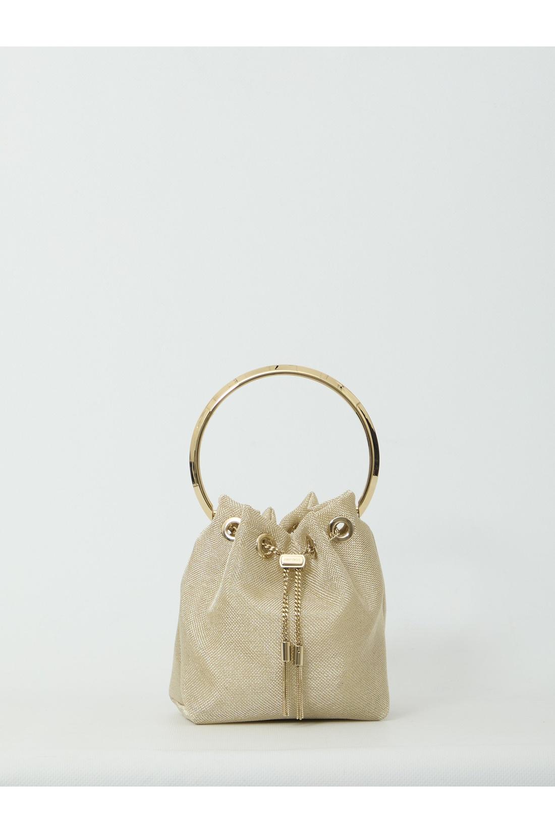 Jimmy Choo-OUTLET-SALE-Champagne mesh Bon Bon bag-ARCHIVIST