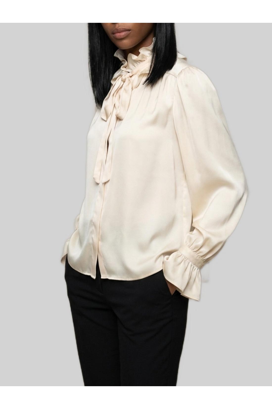 Sutton new york-OUTLET-SALE-Champagne ruffled shirt-ARCHIVIST