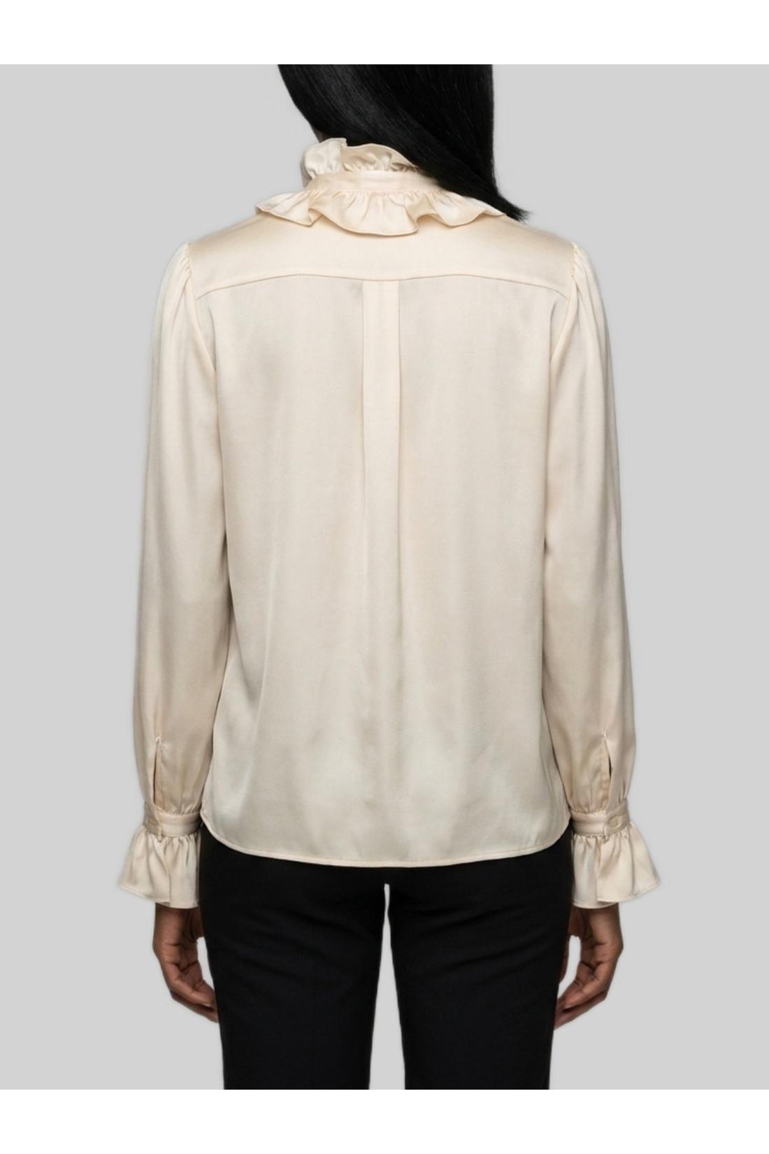 Sutton new york-OUTLET-SALE-Champagne ruffled shirt-ARCHIVIST